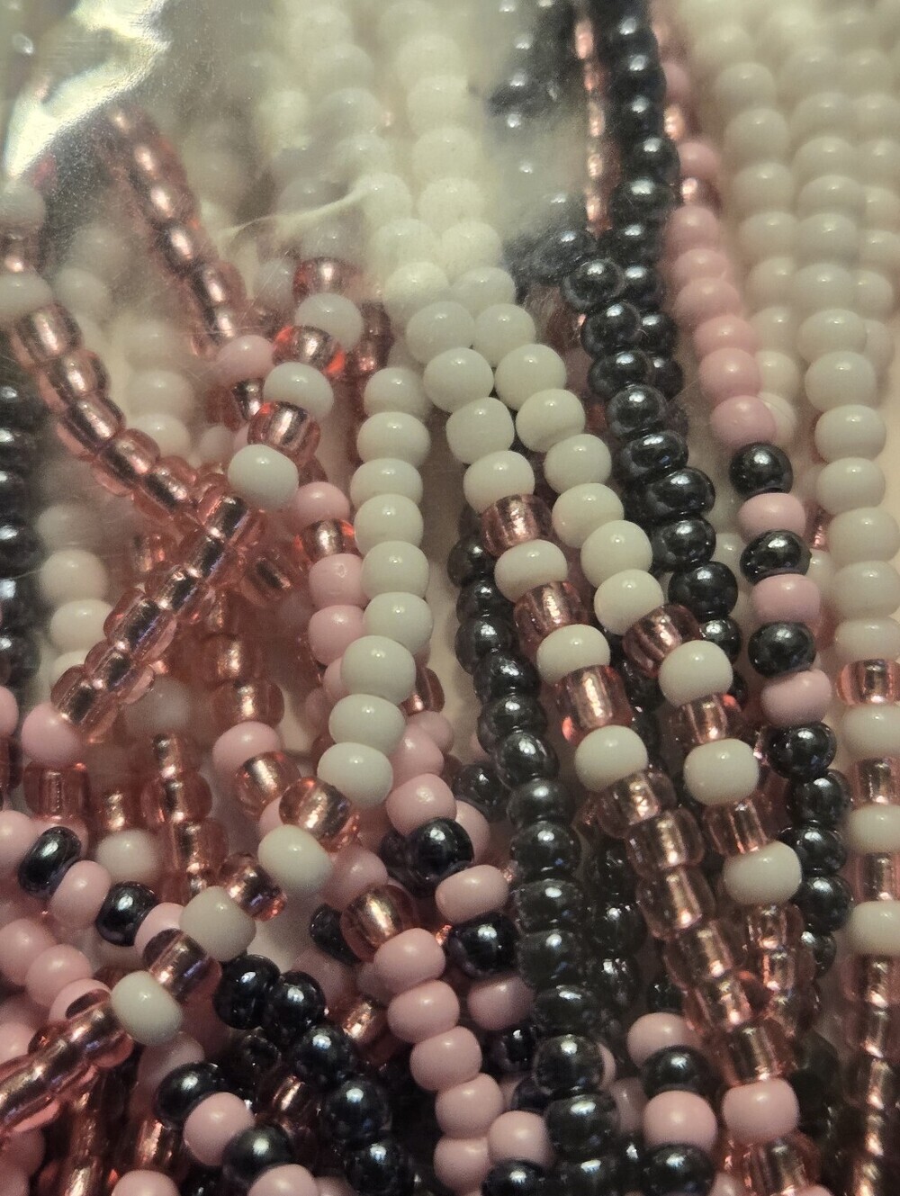 Bohemian Style Beaded Tassel Earrings Handcrafted Glass Seed Bead Dangles Pink - Picture 3 of 8